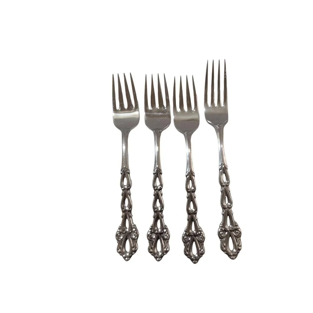 Oneida Community Stainless Chandelier Forks Set of 4 Dinner Salad 1970s Vintage